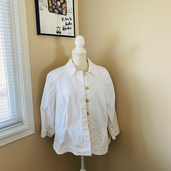 Coldwater Creek Jackets & Blazers - Coldwater Creek white denim jacket, Sz. 20W